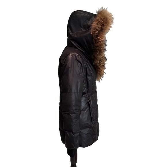 Rudsak Atelier Noir Sandra down Jacket Double Layer Zipper Real Fur Black size M - Picture 6 of 16